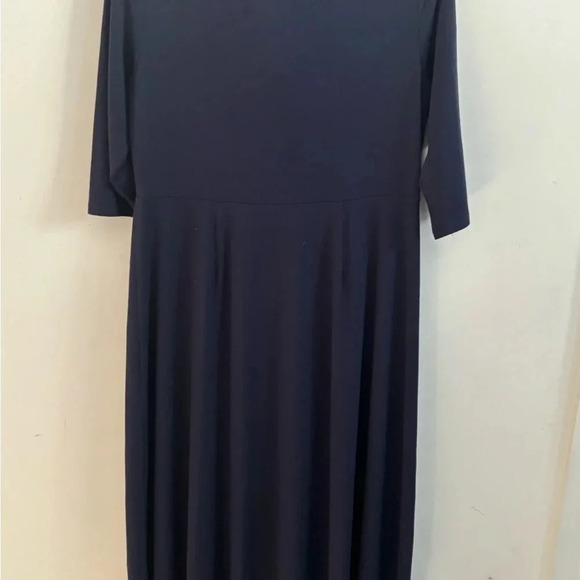 Eileen Fisher Dress Cowl Neck Fit & Flare Midi Stretch Jersey Work Office S - Picture 4 of 4